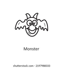 Monster vector outline Icon Design illustration. Halloween Symbol on White background EPS 10 File