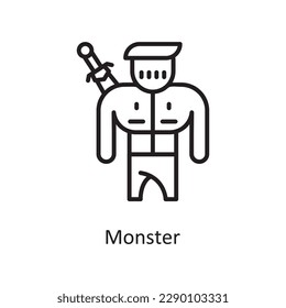 Monster Vector Outline Symbol Design Illustration. Gaming-Symbol auf weißem Hintergrund EPS10-Datei
