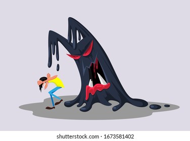 Monster virus attacks a masked man