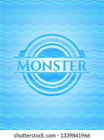 Monster water concept style emblem.