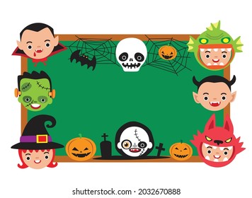 monster and witch on halloween