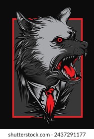 Monster Wolf Mafia Gangster Boss: Designing a Fierce Cartoon Vector