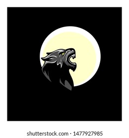 monster wolf and moon concept initial