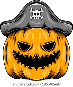 The monster yellow pumpkin using the pirates hat for the Halloween inspiration

