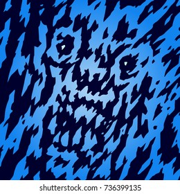 The monster is from your nightmares. Vector illustration. Genre of horror. Scary character head for halloween.