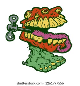 Monster  zombie dentures cartoon