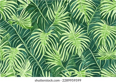 Monstera Background Watercolor for any purpose including poster, wedding invitation and many more