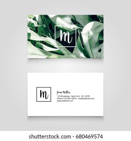 Monstera business card template