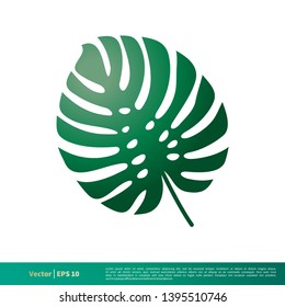 Monstera deliciosa Leaf Logo Vector Template Illustration Design. Vector EPS 10.