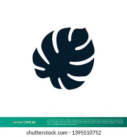 Monstera deliciosa Leaf Logo Vector Template Illustration Design. Vector EPS 10.
