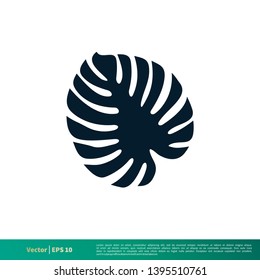 Monstera deliciosa Leaf Logo Vector Template Illustration Design. Vector EPS 10.