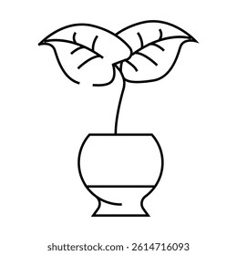 monstera deliciosa line icon vector. monstera deliciosa sign. isolated contour symbol black illustration