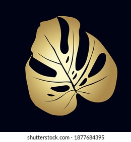 Monstera Deliciosa plant leaf from tropical forests isolated. Vector for greeting cards, flyers, invitations, web design