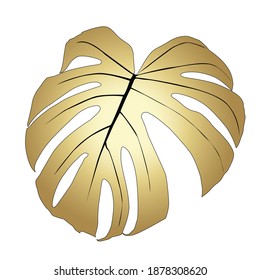 Monstera Deliciosa plant leaf from tropical forests isolated. Vector for greeting cards, flyers, invitations, web design