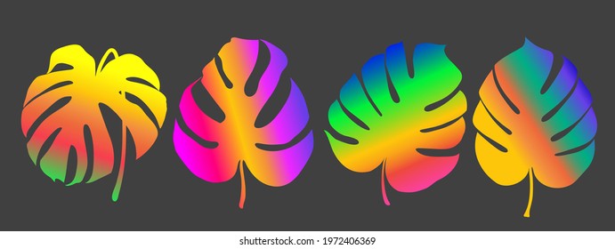 Monstera Deliciosa plant leaf from tropical forests isolated. Vector for greeting cards, flyers, invitations, web design
