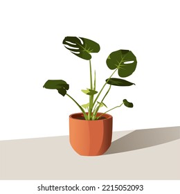 The Monstera Deliciosa Plant Object with Realistic Cartoon Design for Your Home Decoration