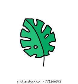monstera doodle icon