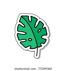 monstera doodle icon