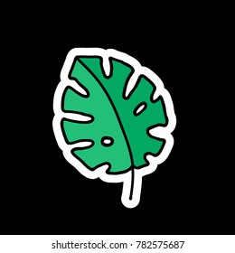 monstera doodle icon