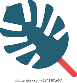 Monstera Glyph Two Color Icon For Personal And Commercial Use.
