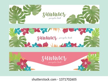 Monstera and Hibiscus
Summer image frame set
