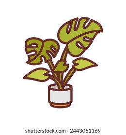 Icono de Monstera en vector. Logotipo