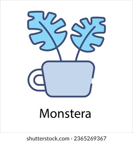 Ilustración de material vectorial de icono de Monstera