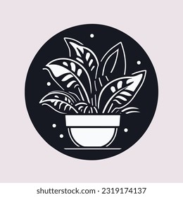 monstera indoor plants. plants icon illustration. nature decor icon illustration. flora element icon illustration