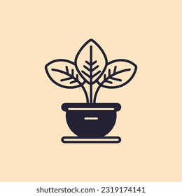 monstera indoor plants. plants icon illustration. nature decor icon illustration. flora element icon illustration