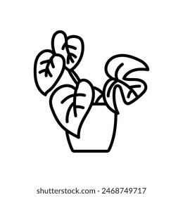 Monstera Icono Aislado, Ilustración vectorial