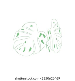 Monstera leaf abstract vector element 