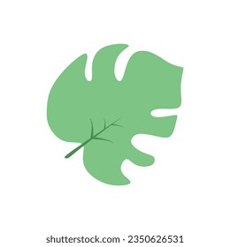 Monstera leaf abstract vector element 
