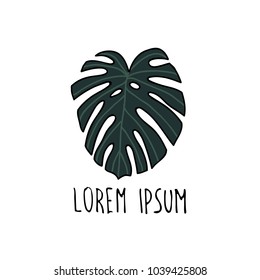 monstera leaf doodle icon