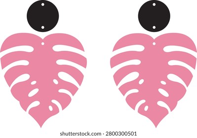 Monstera Leaf Earrings Design for Acrylic Jewelry Tropical Botanical Statement Fashion Accessories