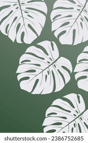 Monstera Leaf Flower Wall Art Poster. Monstera Leaf Wall Decor. Printable Botanical Wall Art Decor Poster