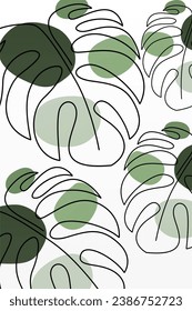 Monstera Leaf Flower Wall Art Poster. Monstera Leaf Wall Decor. Printable Botanical Wall Art Decor Poster