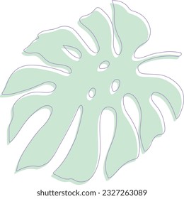 monstera leaf graphic offset design