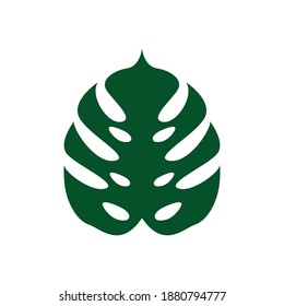 Monstera leaf icon design template vector isolated illustration