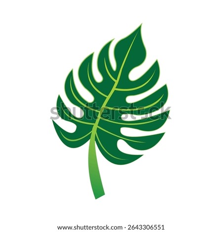 monstera leaf icon illustration design template