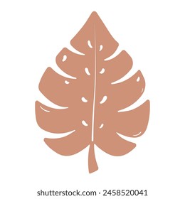 Monstera Leaf Icon On White Background Isolated Vector Illustration