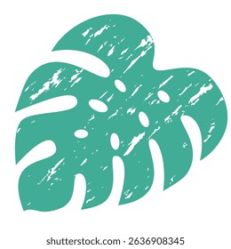 Monstera leaf icon on white background. Vector illustration.