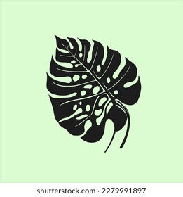 Monstera-Blattsymbol. Silhouette aus Monstera. Vektorgrafik.