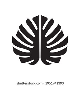 Monstera leaf icon vector design template