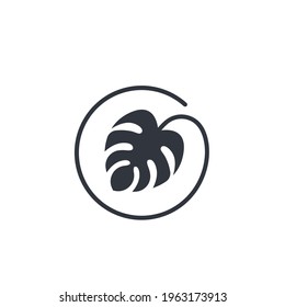 Monstera-Blatt-Symbol Vektorgrafik-Design-Vorlage