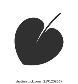 Monstera leaf isolated on white background. Black monstera leaf silhouette. Tropical tree. Vector illustration