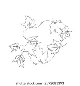 Monstera leaf line art. Tropical leaves continuous line draw design isolated on white background. Botanical nature concept. Minimalist style vector drawing. Modern single line art