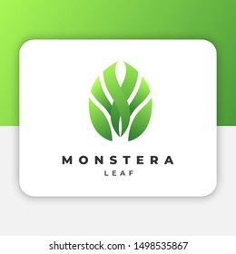 Monstera Leaf Logo Design Inspiration, Vector illustration