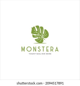 Monstera Leaf Logo Design Vector Image