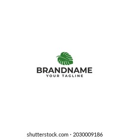 Plantilla de diseño de icono de logotipo de hoja de Monstera