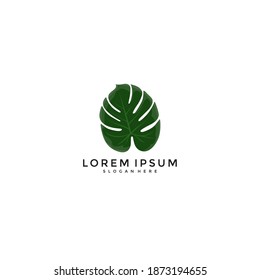 Monstera leaf for logo template vector illustration